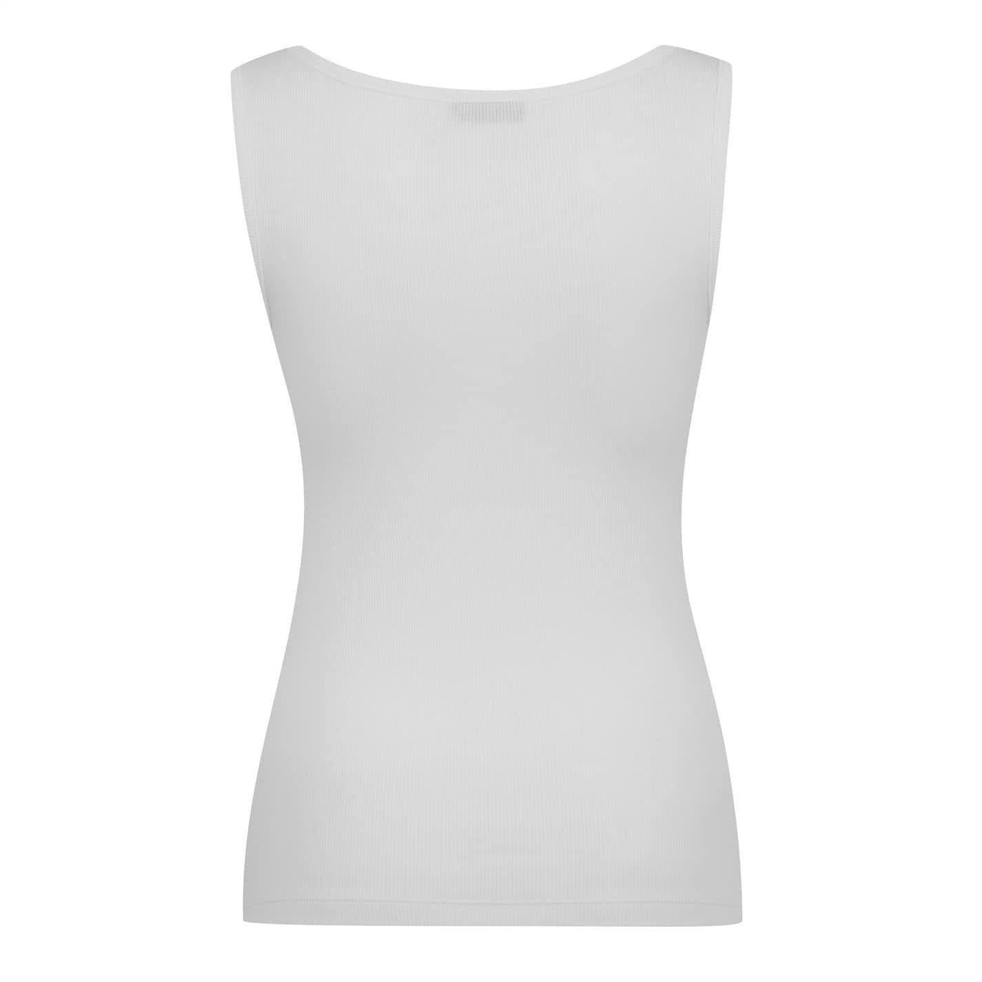 Pure White - Back - Guess Womens-Ladies Star Embroidered Tank Top