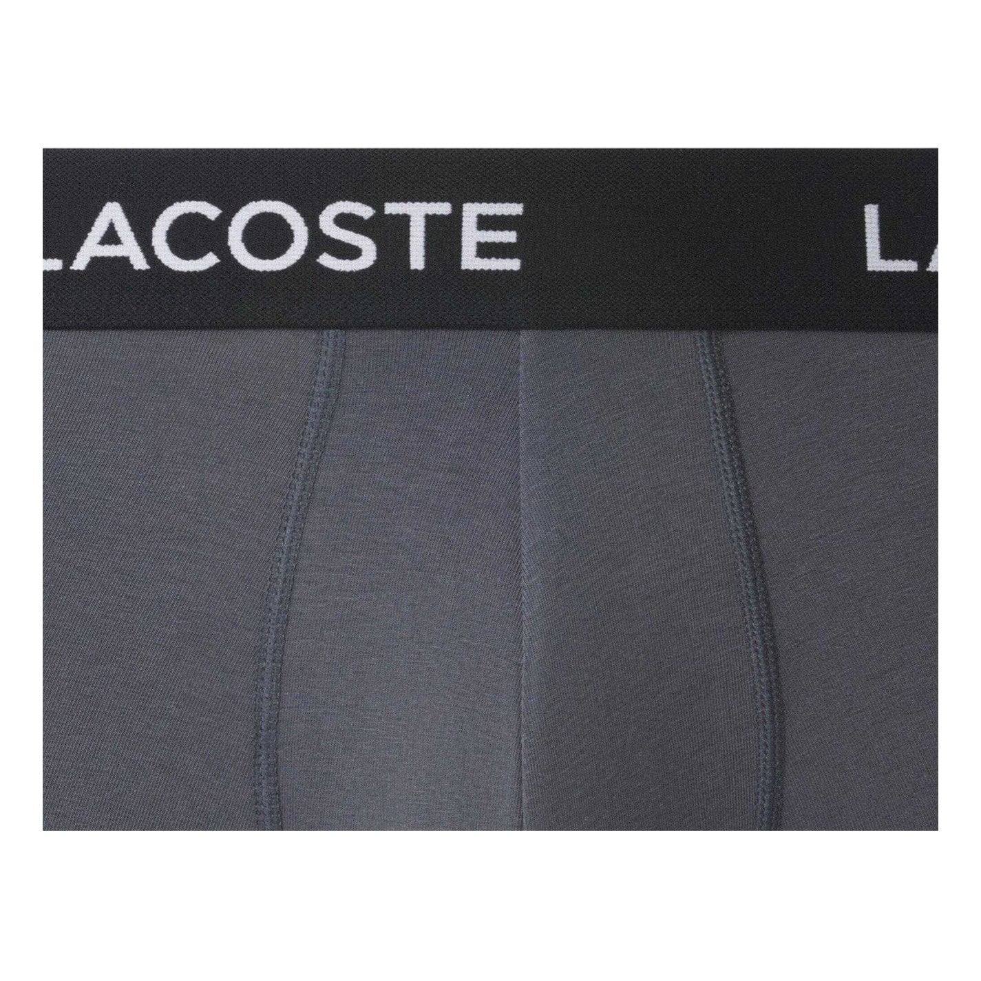 Grey - Back - Lacoste Mens Cotton Blend Boxer Shorts (Pack of 3)