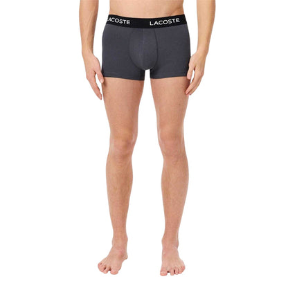 Grey - Lifestyle - Lacoste Mens Cotton Blend Boxer Shorts (Pack of 3)