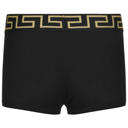 Black - Back - Versace Mens Iconic Cotton Blend Boxer Shorts