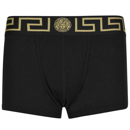 Black - Front - Versace Mens Iconic Cotton Blend Boxer Shorts