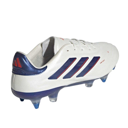 White-Blue - Back - Adidas Mens Elite Leather Soft Ground Football Boots
