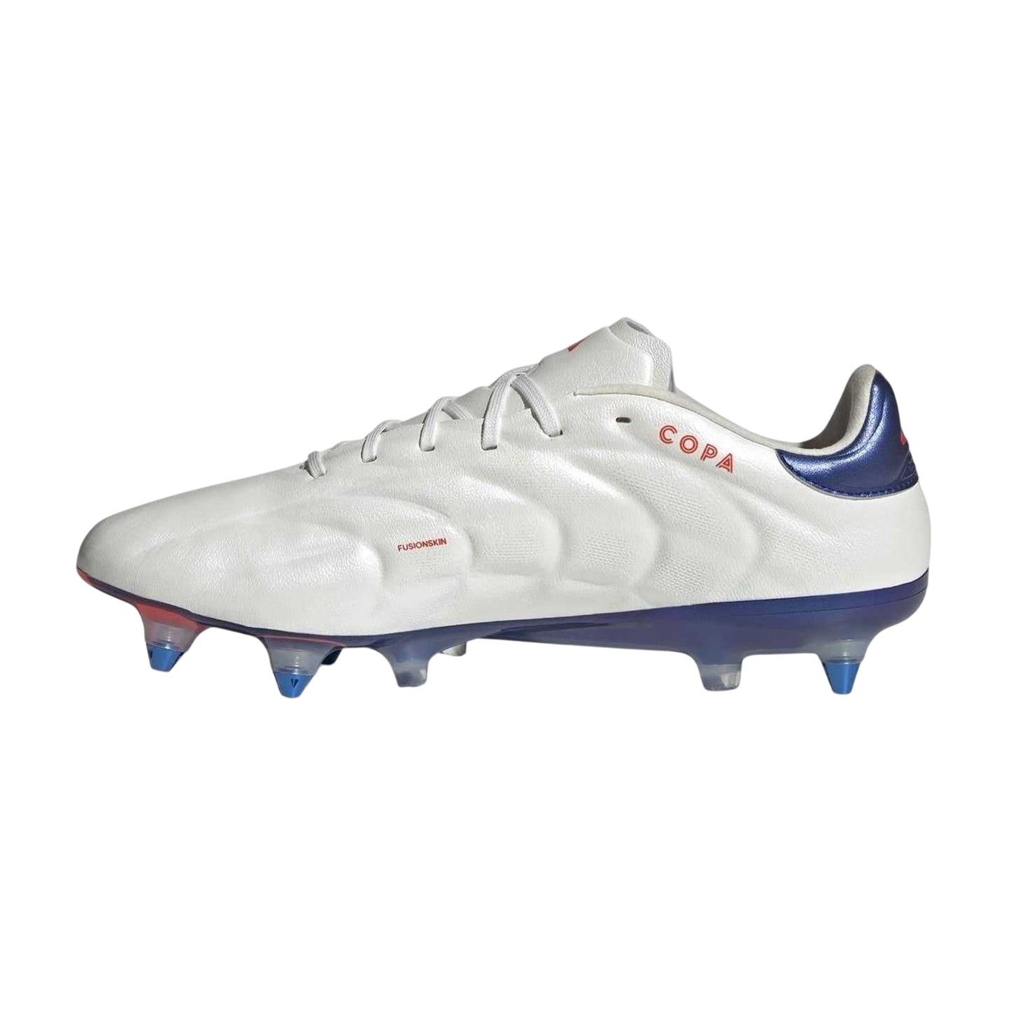 White-Blue - Side - Adidas Mens Elite Leather Soft Ground Football Boots