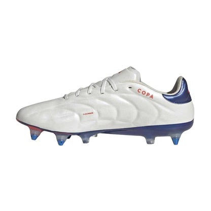 White-Blue - Side - Adidas Mens Elite Leather Soft Ground Football Boots