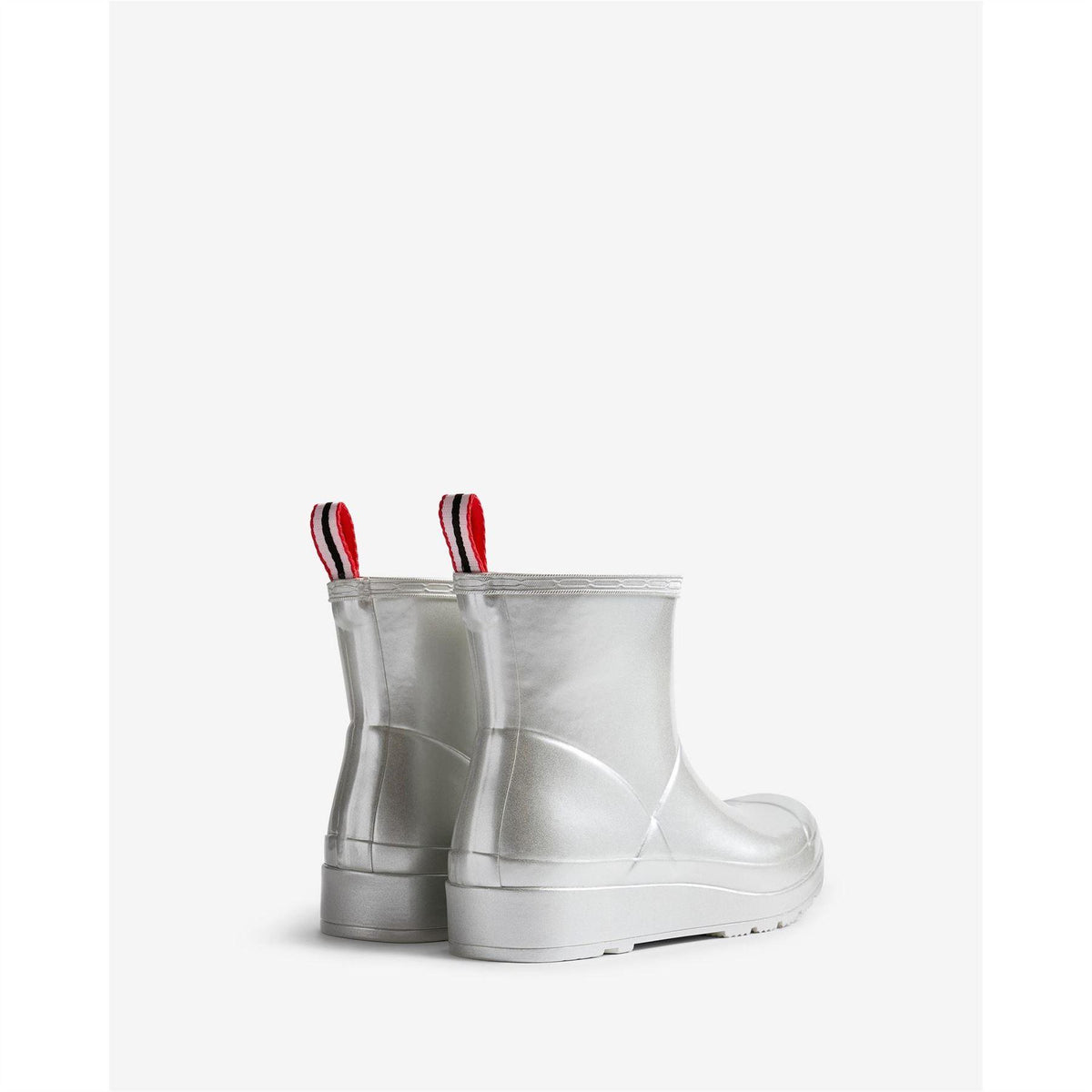 Metallic Silver - Side - Hunter Womens-Ladies Play Short Wellington Boots