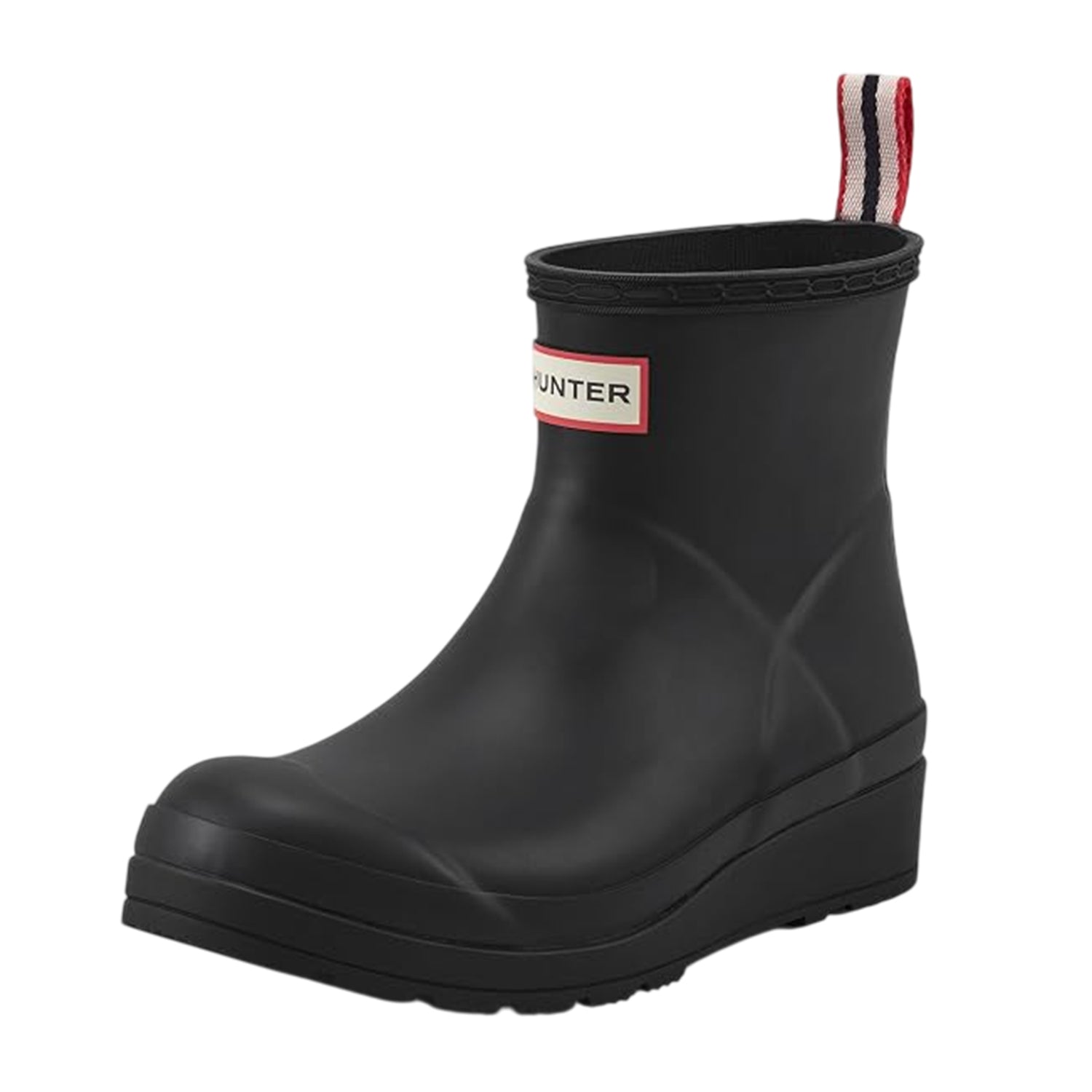 Black - Side - Hunter Womens-Ladies Play Short Wellington Boots