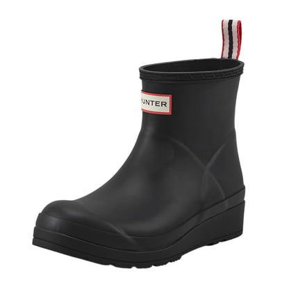 Black - Side - Hunter Womens-Ladies Play Short Wellington Boots