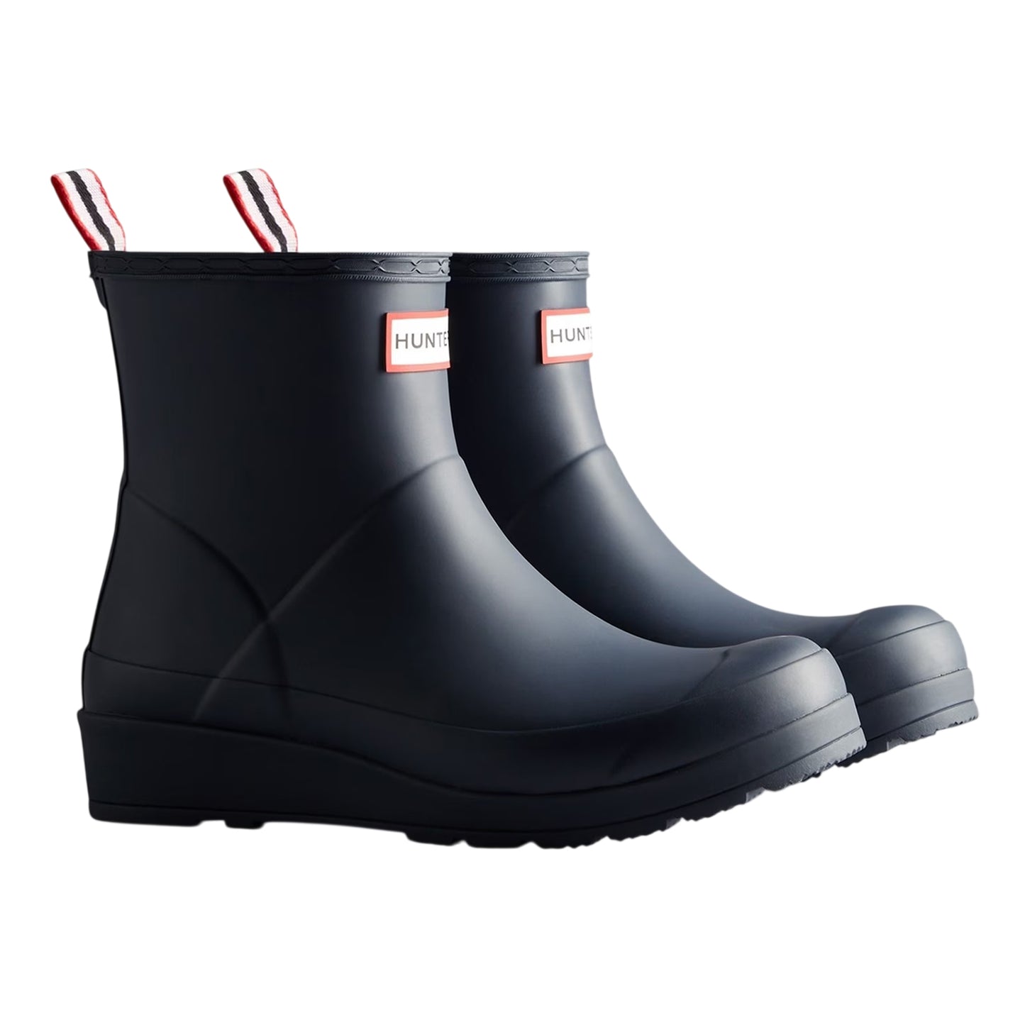 Blue - Side - Hunter Womens-Ladies Play Short Wellington Boots