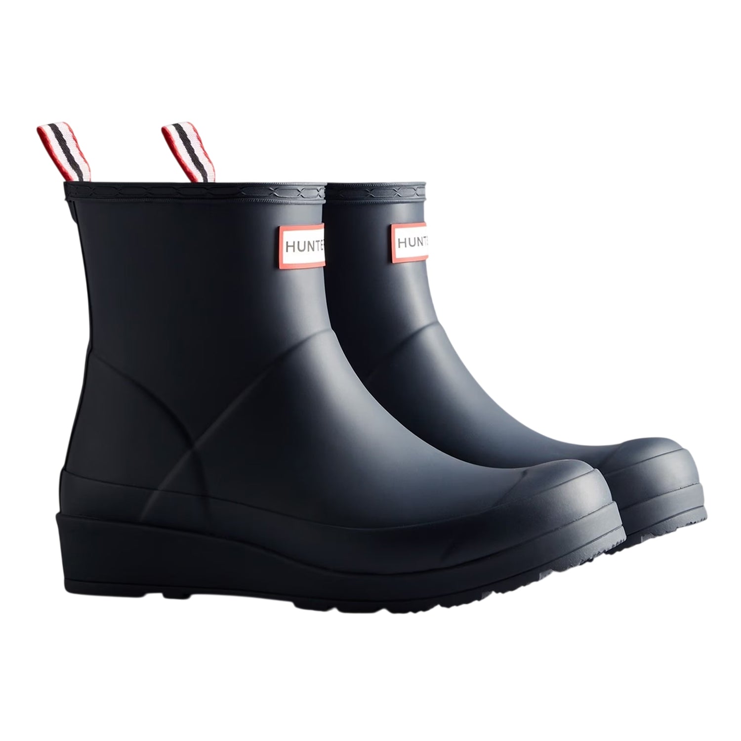 Blue - Side - Hunter Womens-Ladies Play Short Wellington Boots
