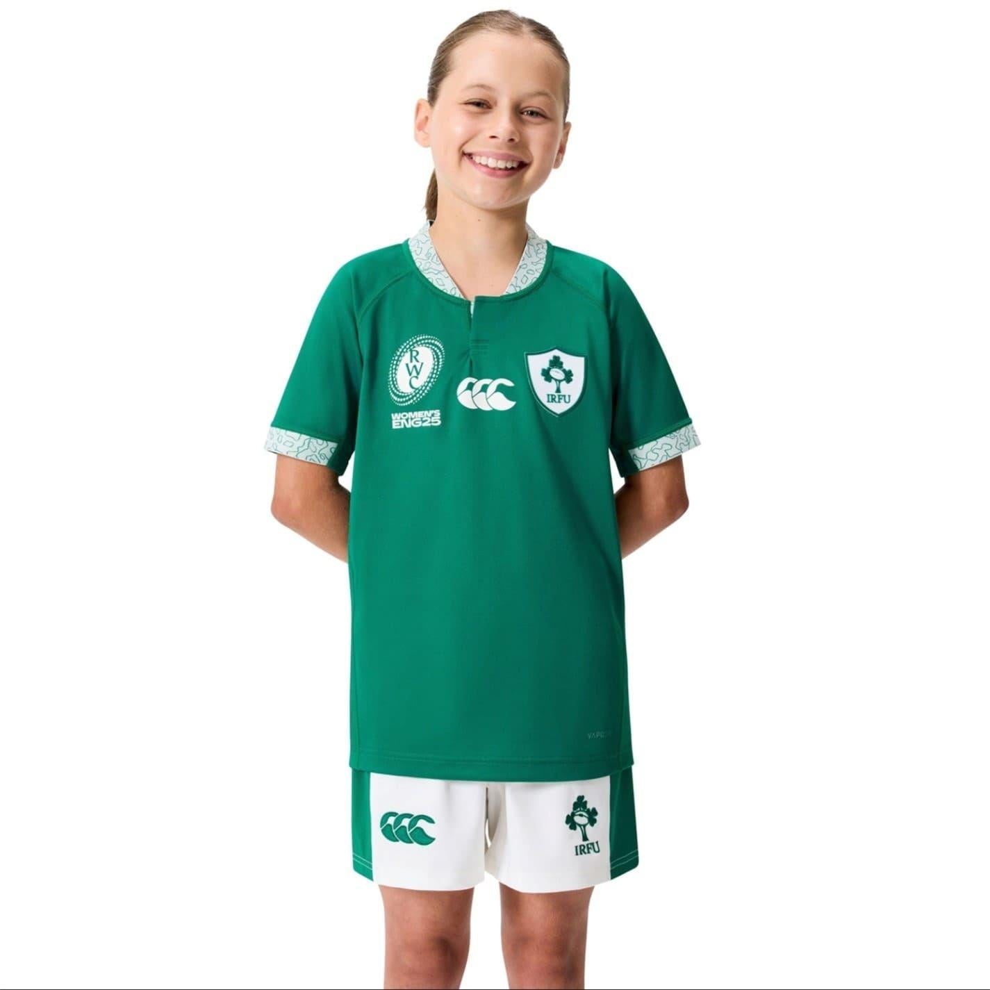 Green - Side - Canterbury Childrens-Kids Ireland Rugby Shirt
