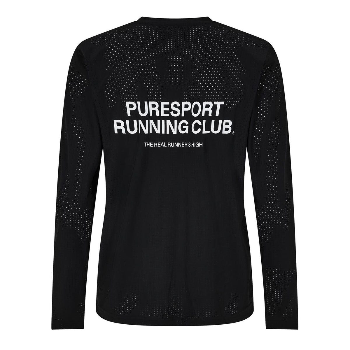 Black - Back - Puresport Mens Perforated Long-Sleeved Running T-Shirt