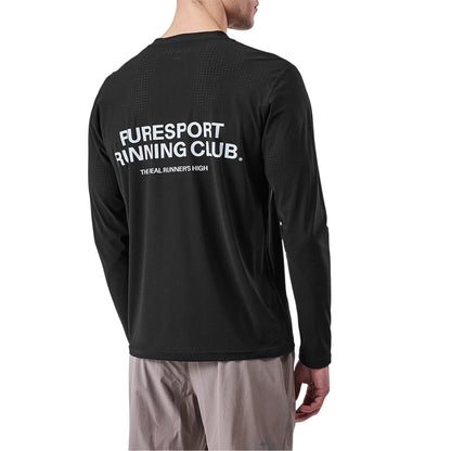 Black - Lifestyle - Puresport Mens Perforated Long-Sleeved Running T-Shirt