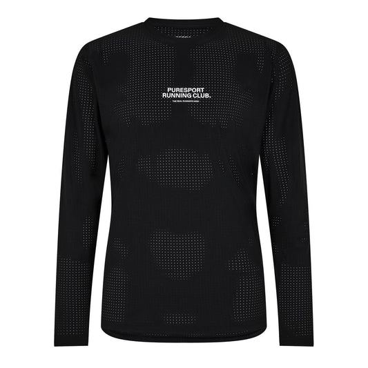 Black - Front - Puresport Mens Perforated Long-Sleeved Running T-Shirt