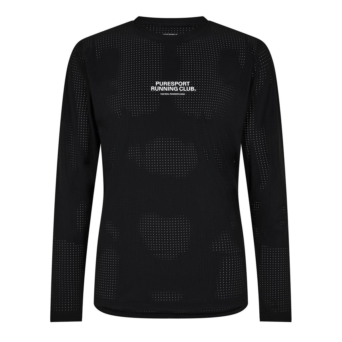 Black - Front - Puresport Mens Perforated Long-Sleeved Running T-Shirt