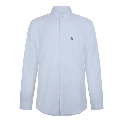 White - Front - Original Penguin Mens Oxford Long-Sleeved Button-Down Shirt