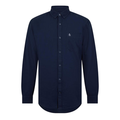 Yale Blue - Front - Original Penguin Mens Oxford Long-Sleeved Button-Down Shirt