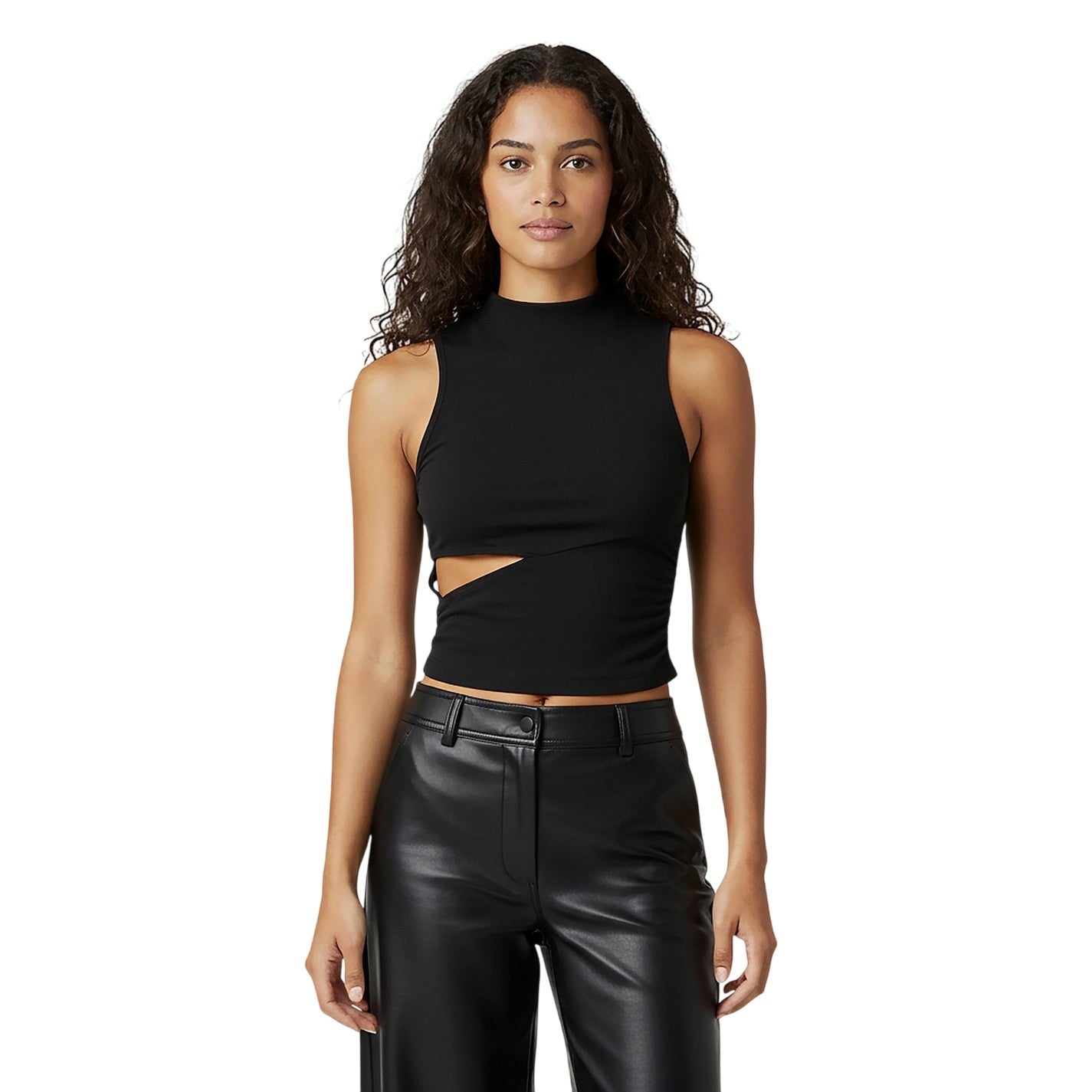Black - Side - Jack Wills Womens-Ladies Cut Out Slim Tank Top
