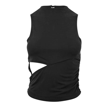 Black - Front - Jack Wills Womens-Ladies Cut Out Slim Tank Top