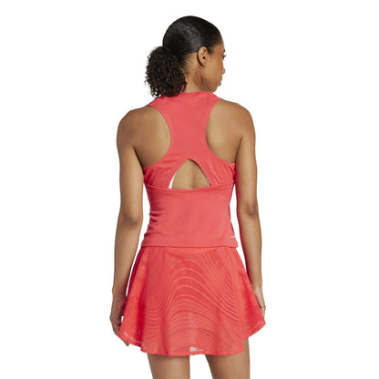 Red - Side - Adidas Womens-Ladies Pro Climacool Fitted Tennis Tank Top