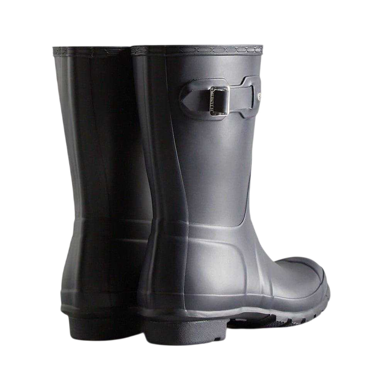 Navy - Back - Hunter Womens-Ladies Original Logo Short Wellington Boots