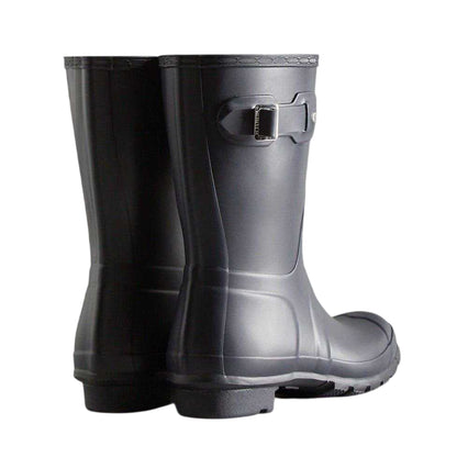 Navy - Back - Hunter Womens-Ladies Original Logo Short Wellington Boots