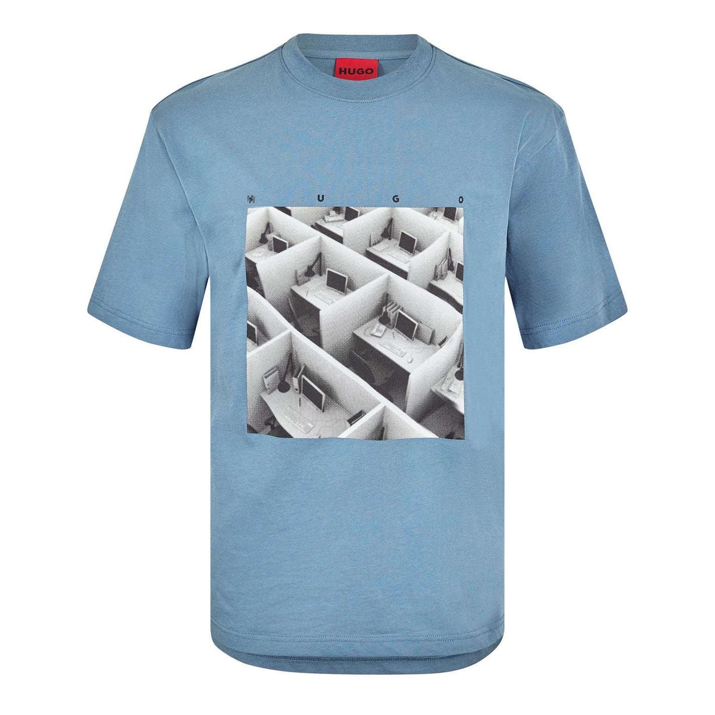 Blue - Front - Hugo Mens Dodger Graphic T-Shirt