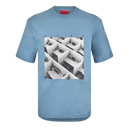 Blue - Front - Hugo Mens Dodger Graphic T-Shirt