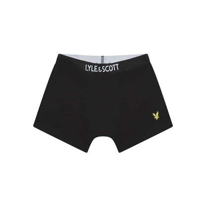 Black-Navy-Grey Marl - Side - Lyle & Scott Boys Logo Briefs (Pack of 3)