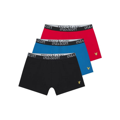 Black-Blue-Red - Front - Lyle & Scott Boys Logo Briefs (Pack of 3)