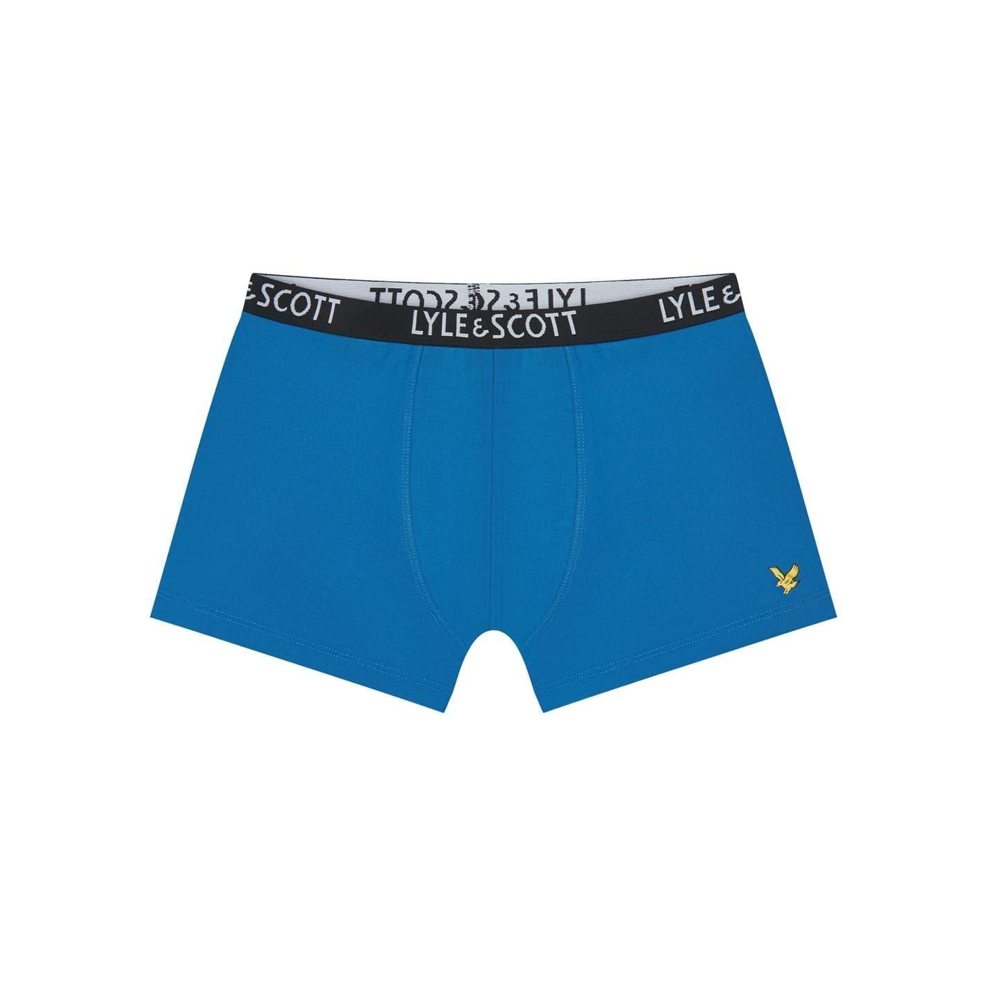 Black-Blue-Red - Side - Lyle & Scott Boys Logo Briefs (Pack of 3)