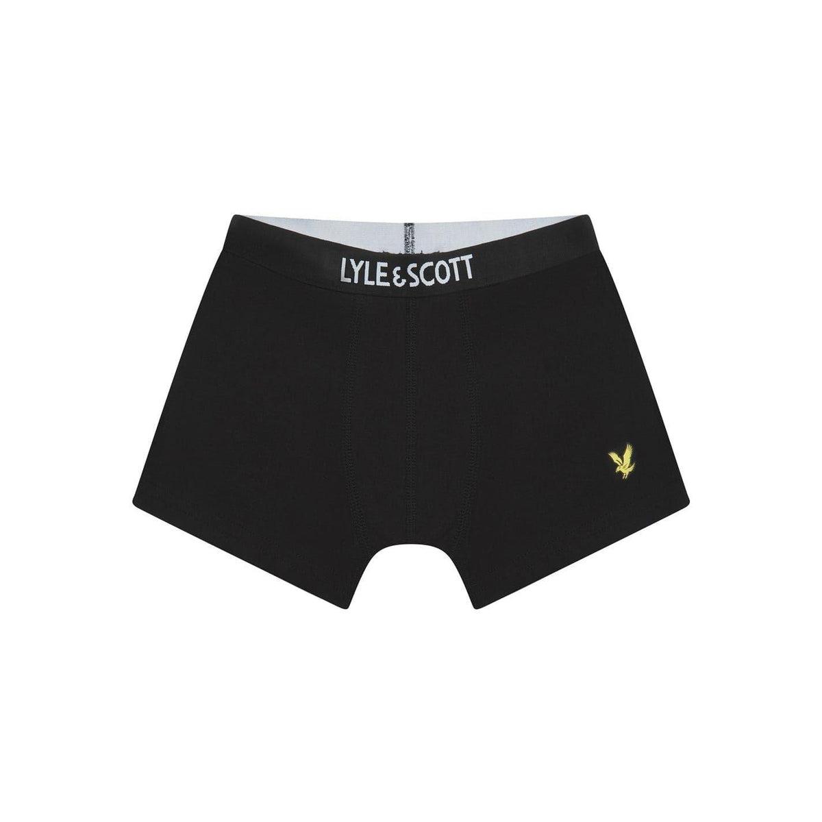 Black-Navy Marl Marl - Side - Lyle & Scott Boys Logo Briefs (Pack of 3)