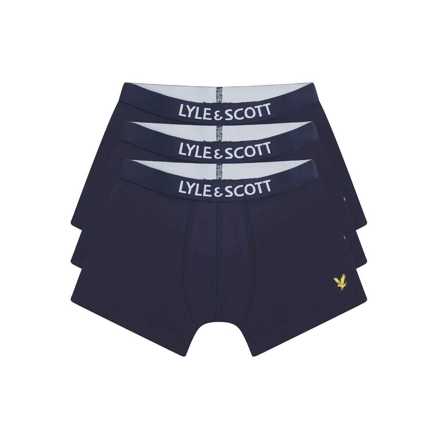 Peacoat - Front - Lyle & Scott Boys Logo Briefs (Pack of 3)