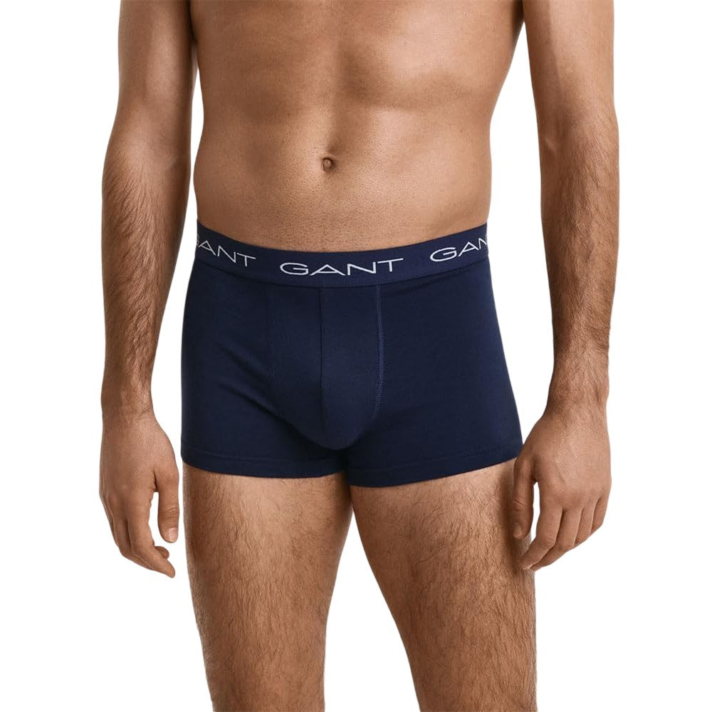 Black - Side - Gant Mens Stretch Boxer Briefs (Pack of 3)