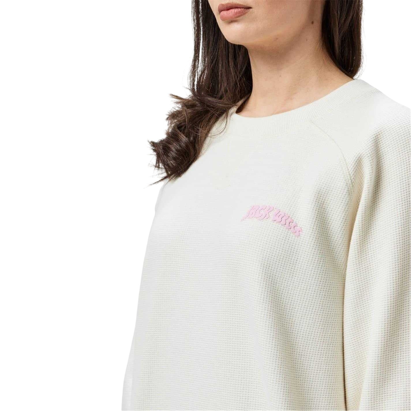 Vintage White - Side - Jack Wills Womens-Ladies Waffle Sweatshirt