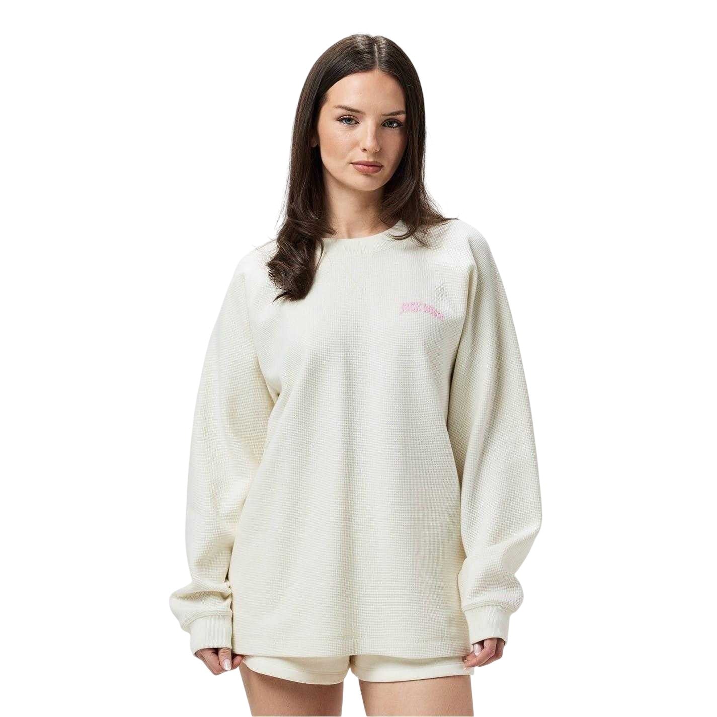 Vintage White - Lifestyle - Jack Wills Womens-Ladies Waffle Sweatshirt
