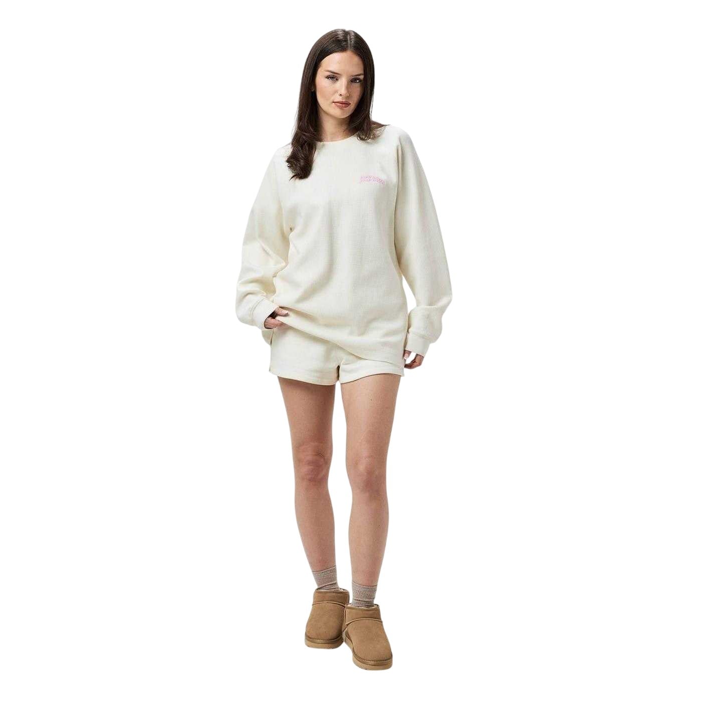 Vintage White - Pack Shot - Jack Wills Womens-Ladies Waffle Sweatshirt