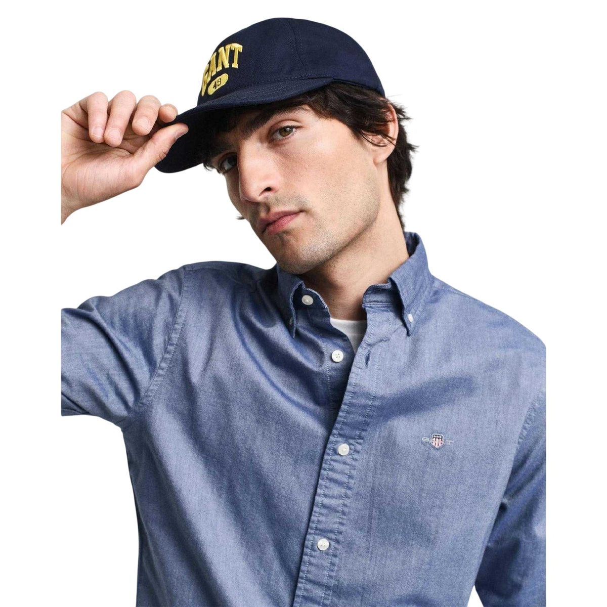 Blue - Side - Gant Mens Classic Oxford Button-Down Shirt