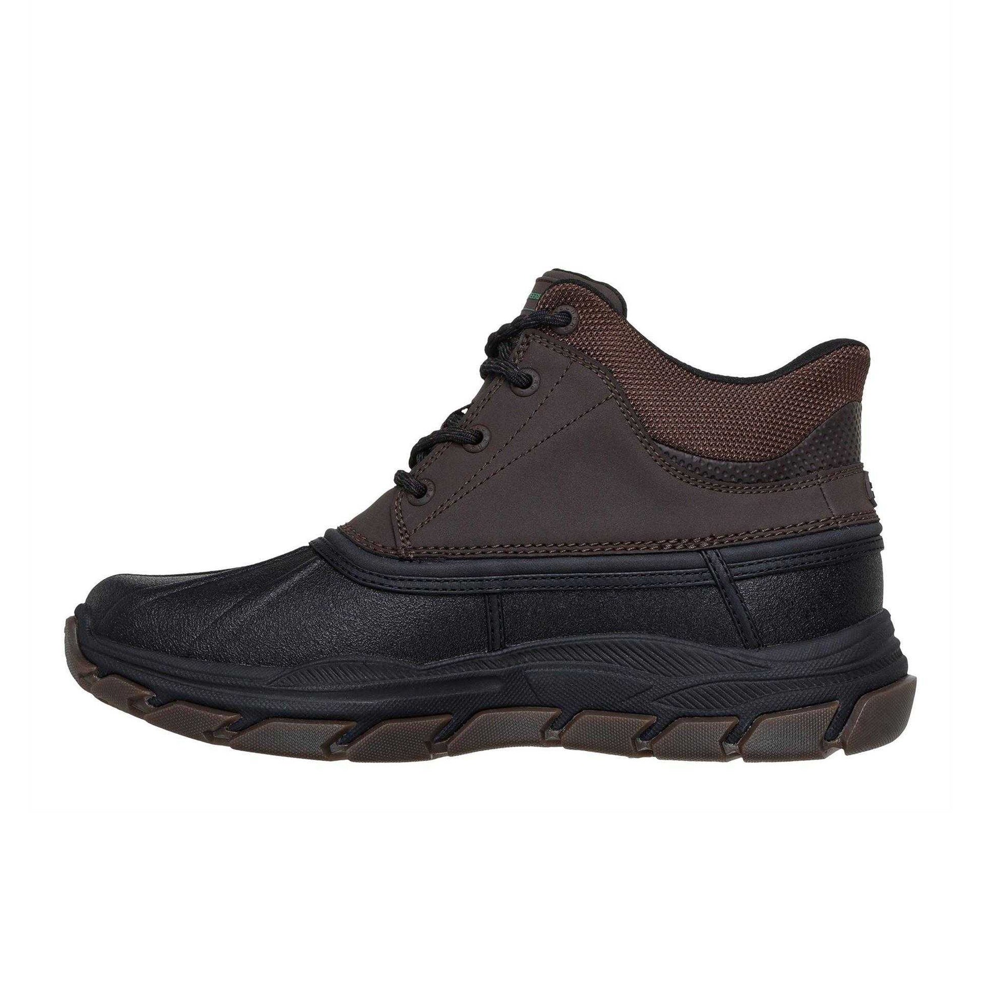 Chocolate-Black - Back - Skechers Mens Deere Waterproof Mid Cut Hiking Boots