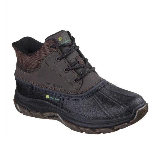 Chocolate-Black - Front - Skechers Mens Deere Waterproof Mid Cut Hiking Boots