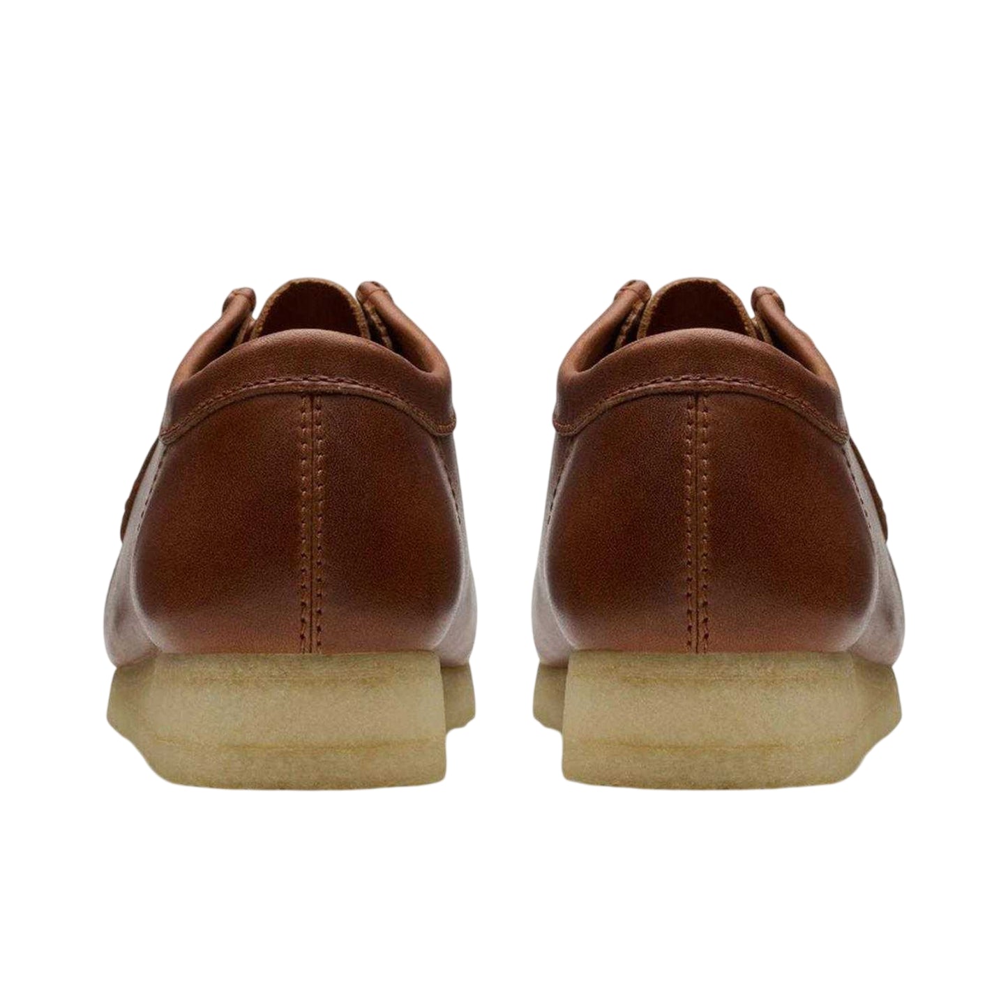 Tan - Back - Clarks Originals Mens Wallabee Leather Moc Toe Boat Shoes
