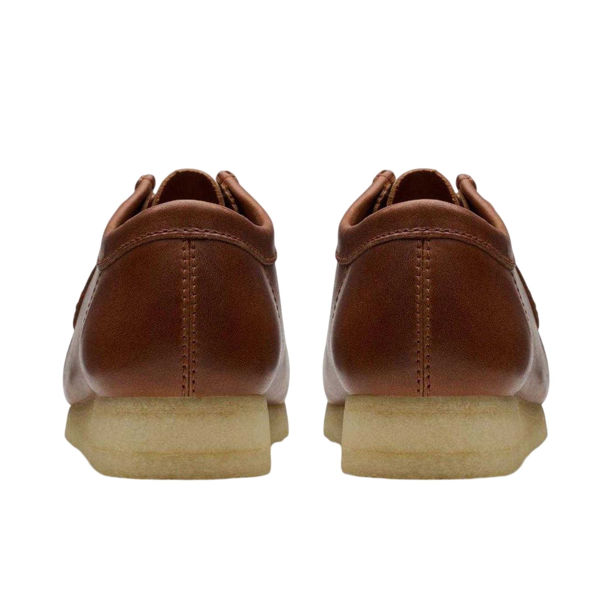 Tan - Back - Clarks Originals Mens Wallabee Leather Moc Toe Boat Shoes