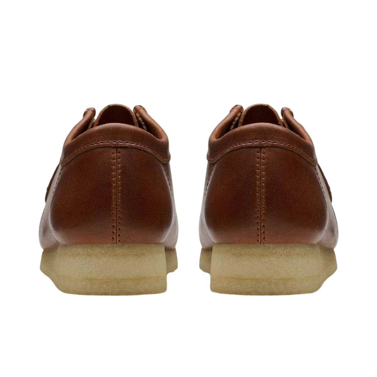 Tan - Back - Clarks Originals Mens Wallabee Leather Moc Toe Boat Shoes