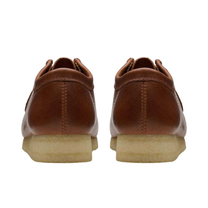 Tan - Back - Clarks Originals Mens Wallabee Leather Moc Toe Boat Shoes