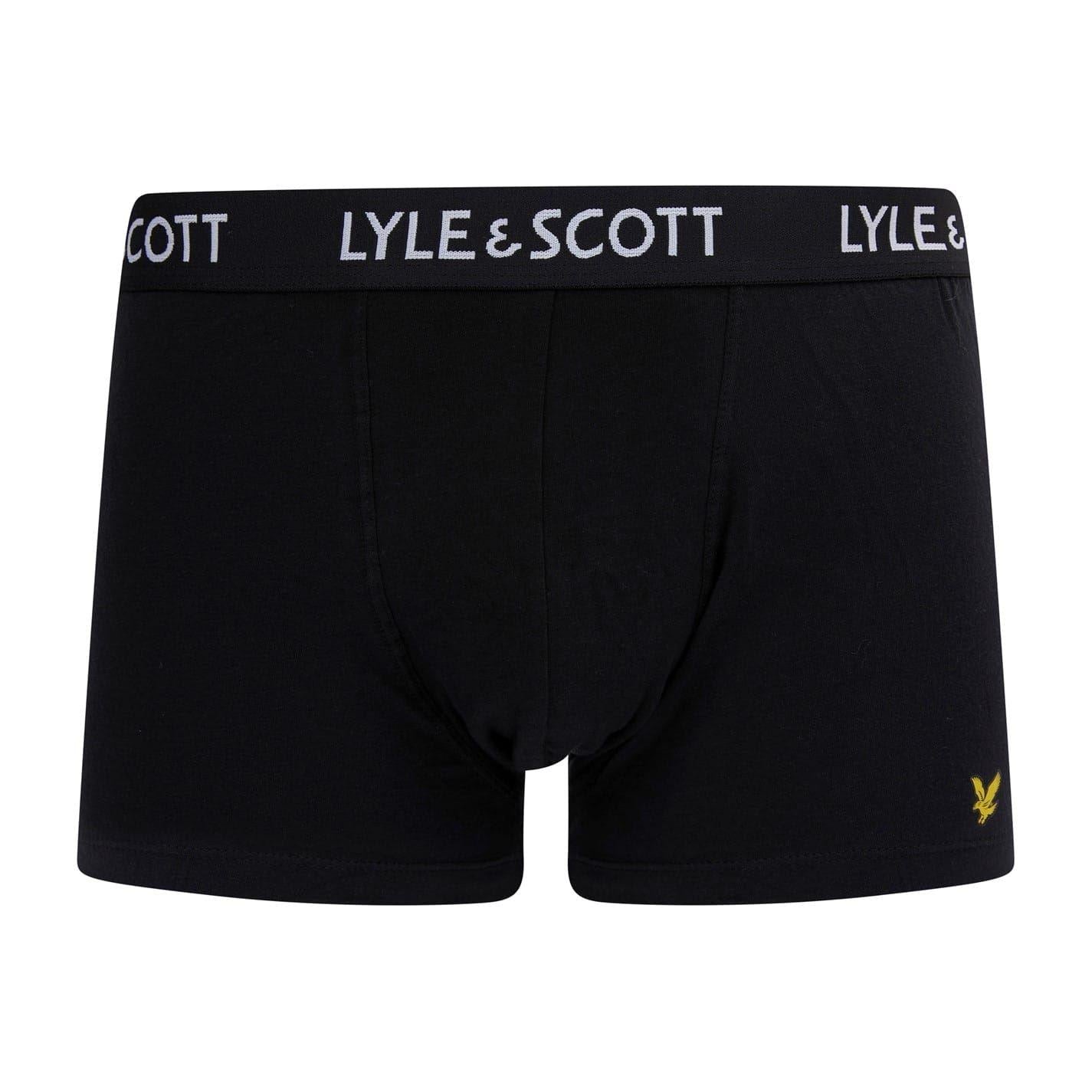 Core Black - Back - Lyle & Scott Mens Plain Boxer Briefs (Pack of 10)