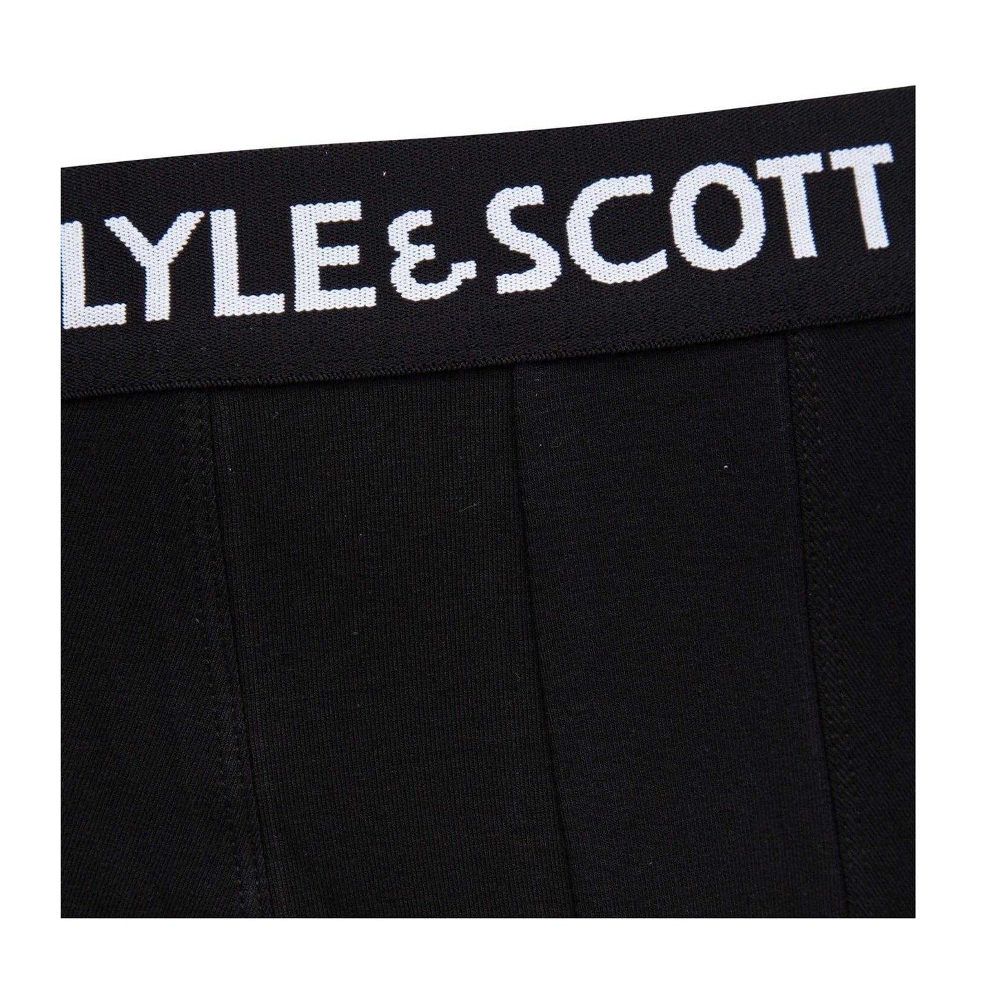 Core Black - Side - Lyle & Scott Mens Plain Boxer Briefs (Pack of 10)
