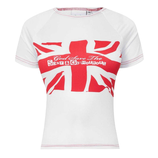 White - Front - Sinead Gorey Womens-Ladies Union Jack T-Shirt