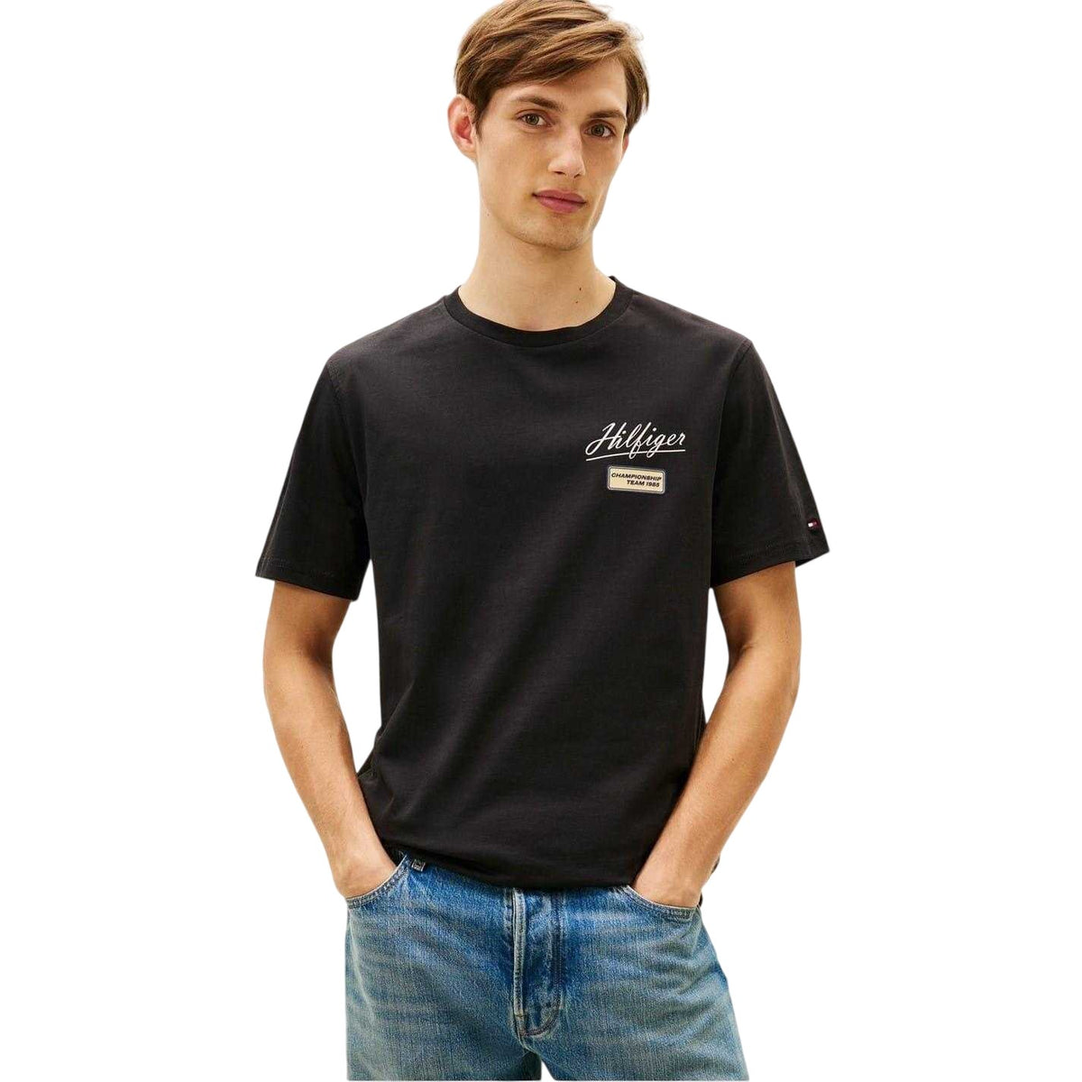 Black - Lifestyle - Tommy Hilfiger Mens Modern Crew Neck T-Shirt