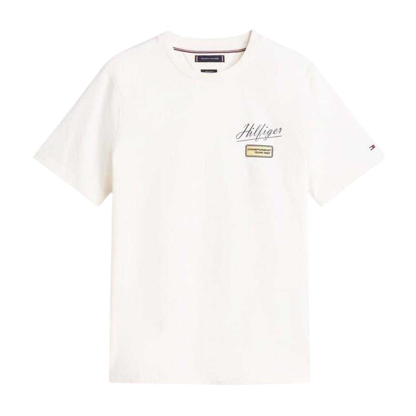 Ivory - Front - Tommy Hilfiger Mens Modern Crew Neck T-Shirt