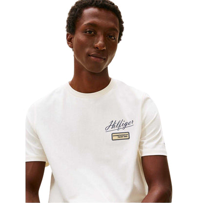 Ivory - Side - Tommy Hilfiger Mens Modern Crew Neck T-Shirt
