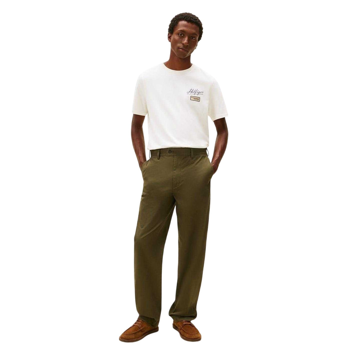 Ivory - Pack Shot - Tommy Hilfiger Mens Modern Crew Neck T-Shirt